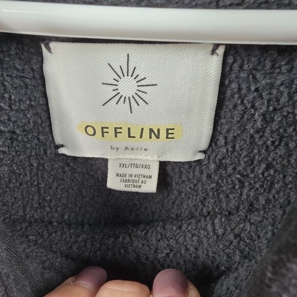 Offline By Aerie Womens Black Oversized Hoodie XXLarge Cotton Blend - Picture 4 of 6